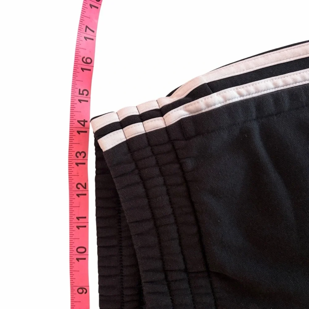 Adidas Black Fleece Jogger Pants Women’s Medium Slim Fit 3 Stripe Logo - Picture 5 of 6